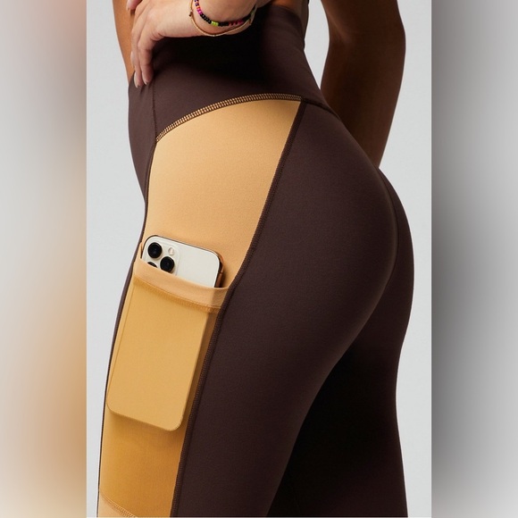 Fabletics | On-The-Go PowerHold® High-Waisted Legging in Cacao/Quicksand Size XL - Picture 3 of 7